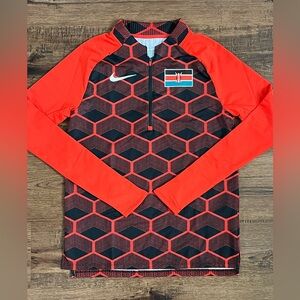Nike Pro Elite Team Kenya Track Half Zip Pullover Made In USA size wmns S-Tall